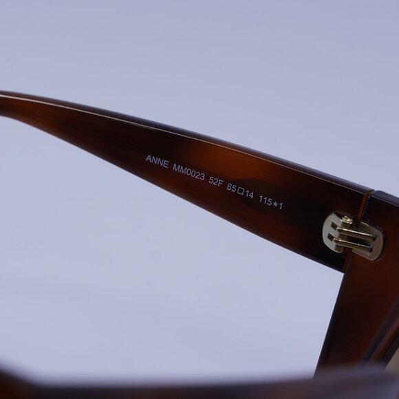 MaxMara ANNE MM0023 52F Sunglasses Havana Geometric Frame, Brown Lenses - Picture 9 of 12